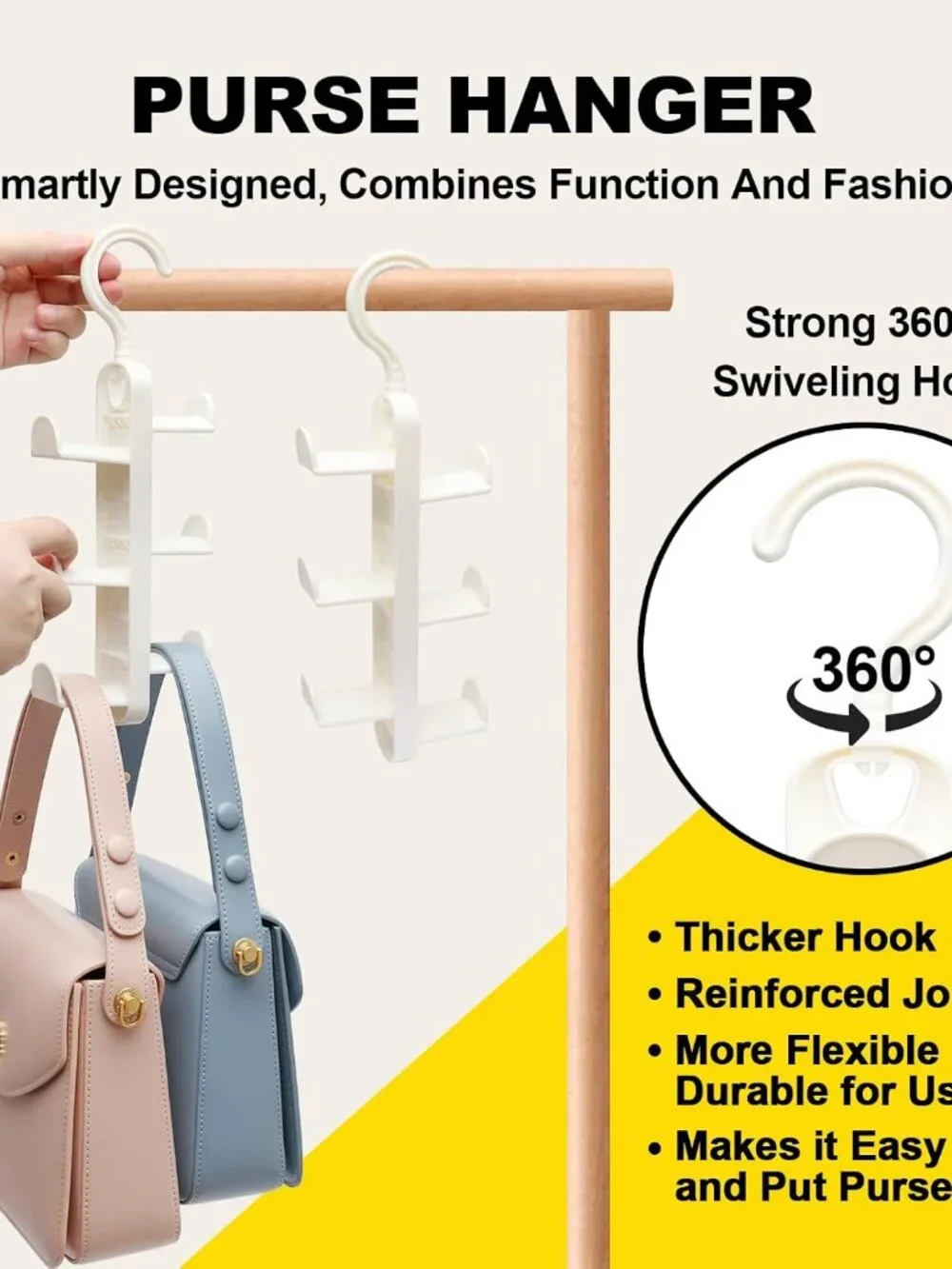 NEW 2pc Pack Purse Hanger Organizer